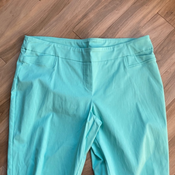 Zac & Rachel midrise wide crop pant with stretch aqua 22W - Picture 4 of 17